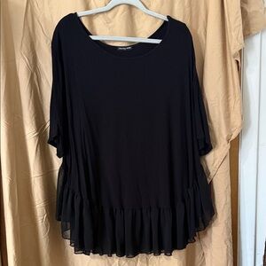 Catherine Malandrino Black Ruffled Blouse